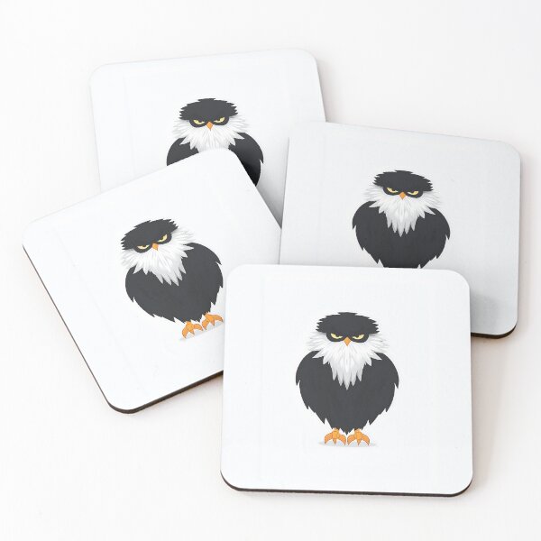 Item preview, Cute Minimalist Eagle Illustration with Grumpy Expression designed and sold by GoldenTealArts.