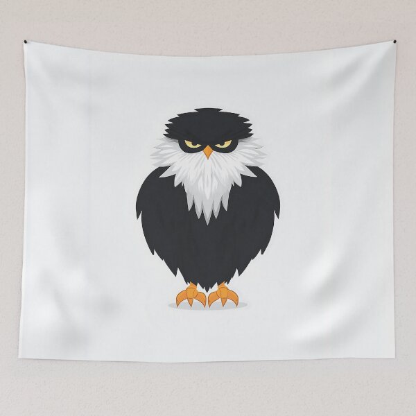 Item preview, Cute Minimalist Eagle Illustration with Grumpy Expression designed and sold by GoldenTealArts.