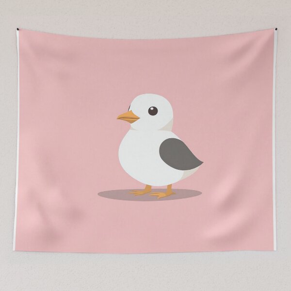 Item preview, Baby Seagull Cartoon Illustration in Minimalist Style designed and sold by GoldenTealArts.