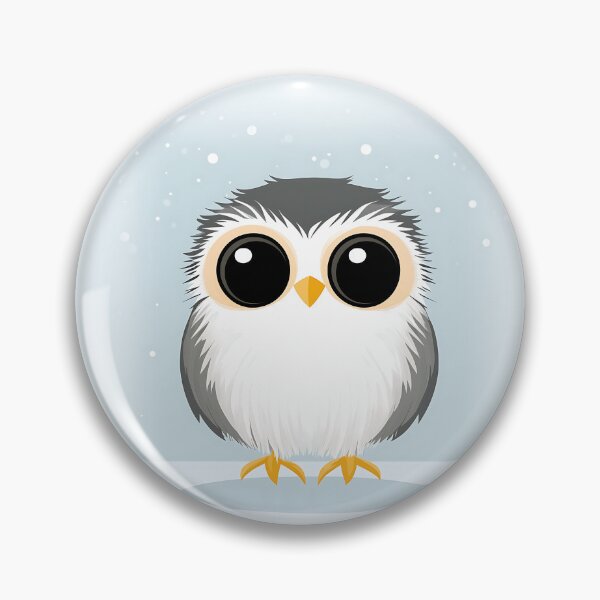 Item preview, Baby Owl Cartoon Illustration with Winter Theme designed and sold by GoldenTealArts.