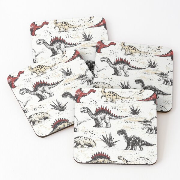 Item preview, Colorful dinosaurs on bright backgrounds in vintage style designed and sold by Piotrek0001.
