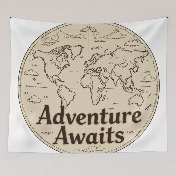 Item preview, Adventure Awaits Map designed and sold by RebelPaintBrush.