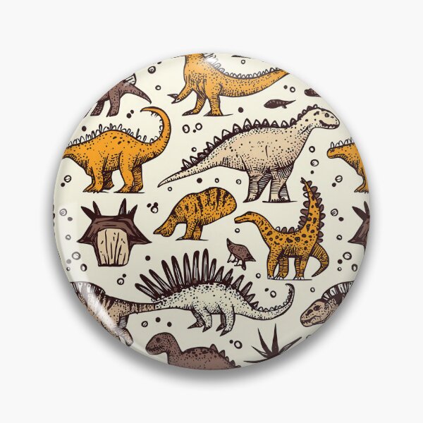 Item preview, Colorful dinosaurs on bright vintage-inspired patterns designed and sold by Piotrek0001.