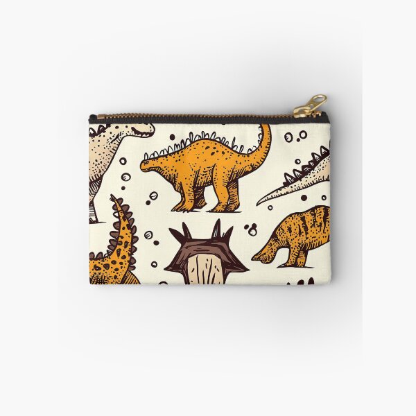 Item preview, Colorful dinosaurs on bright vintage-inspired patterns designed and sold by Piotrek0001.