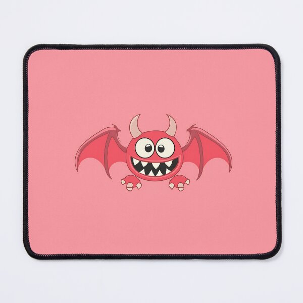 Item preview, Adorable Pink Cartoon Demon Flying Illustration designed and sold by GoldenTealArts.