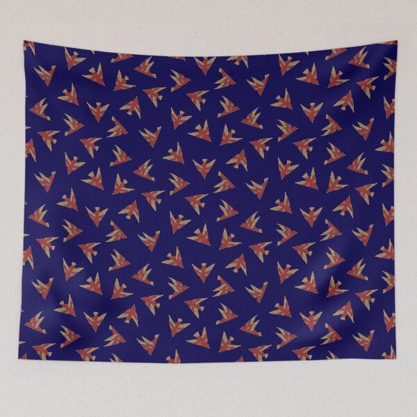 Item preview, Playful, flying, stylized birds - undirected - jewel tones designed and sold by colorofmagic.