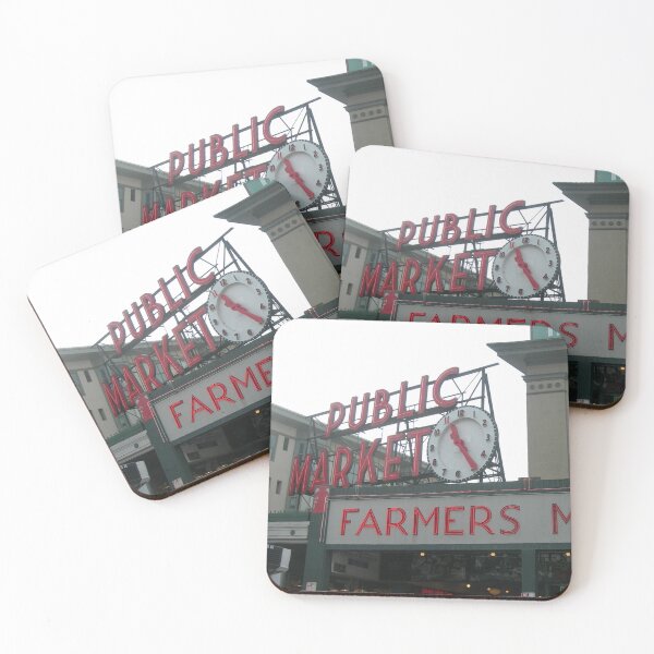 Item preview, Seattle’s Public Market Clock and Farmers Market Sign designed and sold by TimelapTravel.