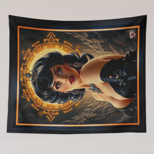 Item preview, The Sun Is Her Crown, A Cosmic Masterpiece of Dark Elegance Stunning AI Concept Art by Xzendor7 designed and sold by Xzendor7 Digital Art Creations.