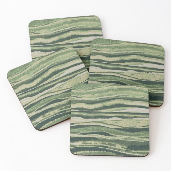 Item preview, Yellow Green Abstract Agate Stripes designed and sold by jocelynsart.