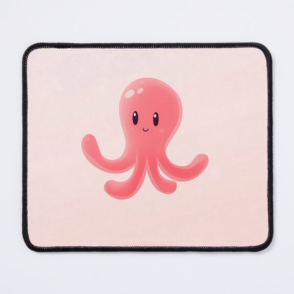 Item preview, Pink Octopus Cartoon Illustration designed and sold by GoldenTealArts.