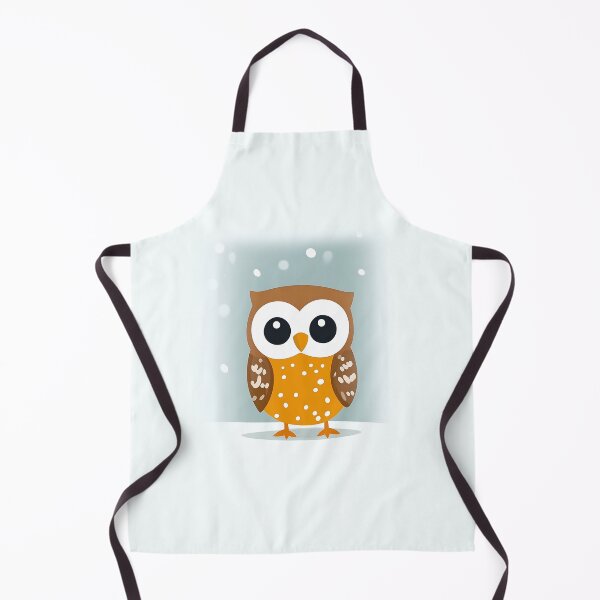 Item preview, Cute Owl Illustration with Winter Snow Scene designed and sold by GoldenTealArts.