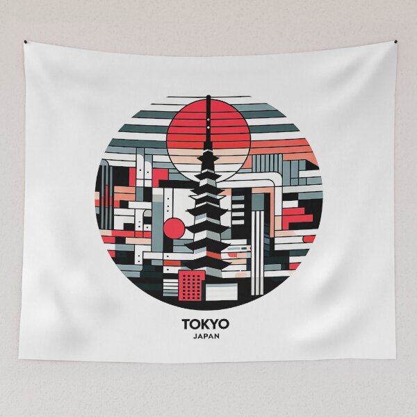 Item preview, Tokyo, Japan Cubism Art – Contemporary Travel Design designed and sold by OzzFrequency.