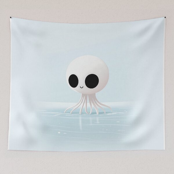 Item preview, Adorable White Alien With Tentacle designed and sold by GoldenTealArts.