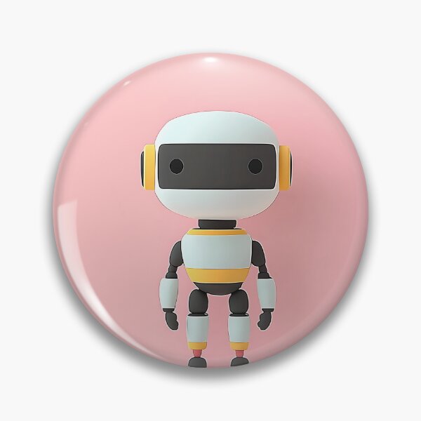 Item preview, Cute Minimalist Robot on Pink Background designed and sold by GoldenTealArts.