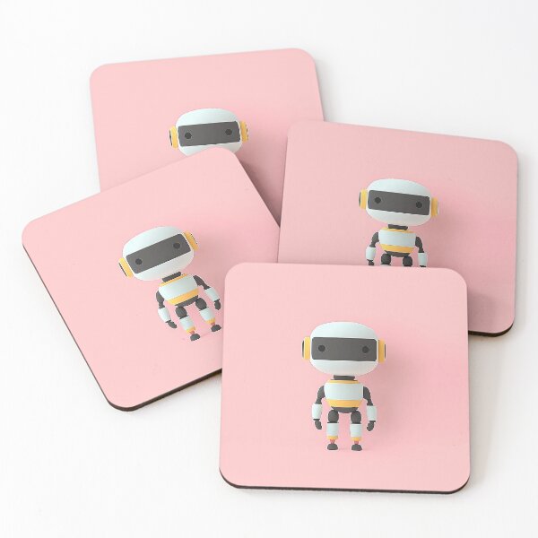 Item preview, Cute Minimalist Robot on Pink Background designed and sold by GoldenTealArts.