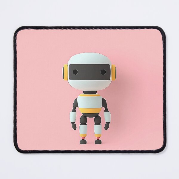 Item preview, Cute Minimalist Robot on Pink Background designed and sold by GoldenTealArts.