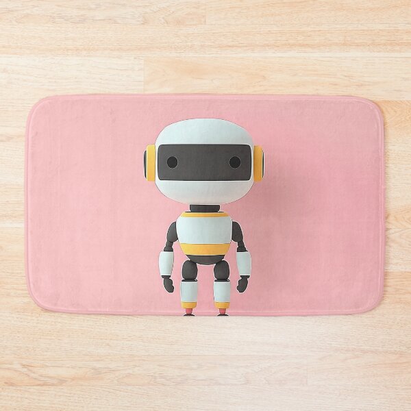 Item preview, Cute Minimalist Robot on Pink Background designed and sold by GoldenTealArts.