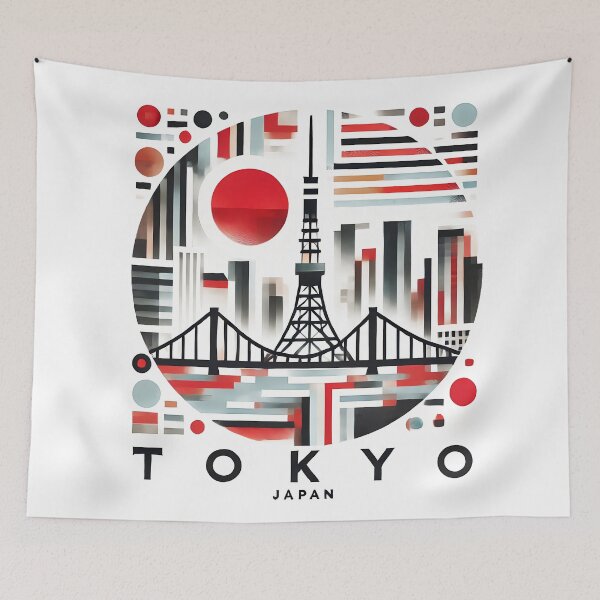 Item preview, Tokyo, Japan Cubism Art – Contemporary Travel Design designed and sold by OzzFrequency.