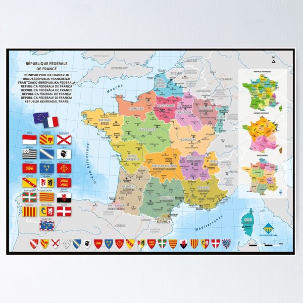 Federal France, prospective map of federal regions Poster