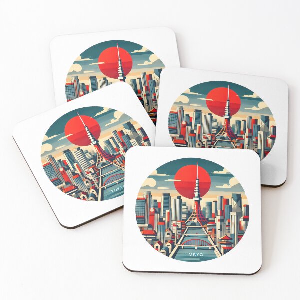 Item preview, Tokyo, Japan Cubism Art – Contemporary Travel Design designed and sold by OzzFrequency.