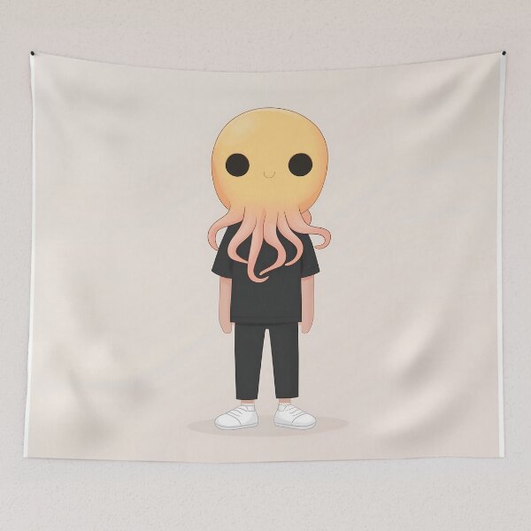 Item preview, Man With Octopus Head Cartoon Art designed and sold by GoldenTealArts.