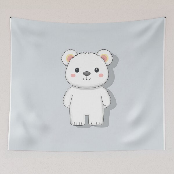 Item preview, Cute White Bear Cartoon Illustration designed and sold by GoldenTealArts.
