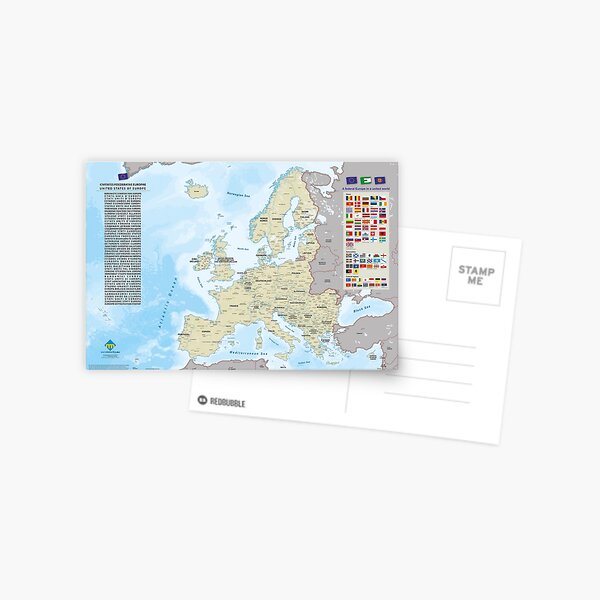 Aperçu de l'œuvre "United States of Europe" : Carte de l'Europe fédérale (version simple 2) créée et vendue par Multinatio.
