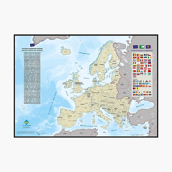 Item preview, "United States of Europe" : Carte de l'Europe fédérale (version simple 2) designed and sold by Multinatio.