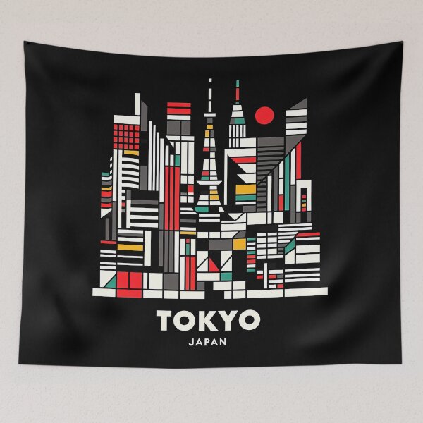 Item preview, Tokyo, Japan Cubism Art – Contemporary Travel Design designed and sold by OzzFrequency.
