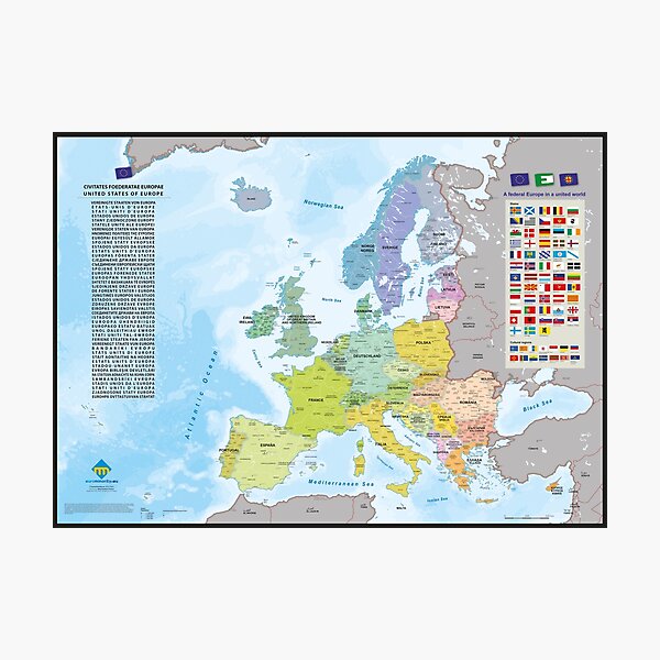 Item preview, "United States of Europe" : Carte de l'Europe fédérale (version couleur) designed and sold by Multinatio.