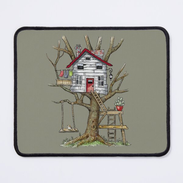 Item preview, Crooked Tree House Whimsical Illustration, Freehand Art designed and sold by JoyfulWhimsy.