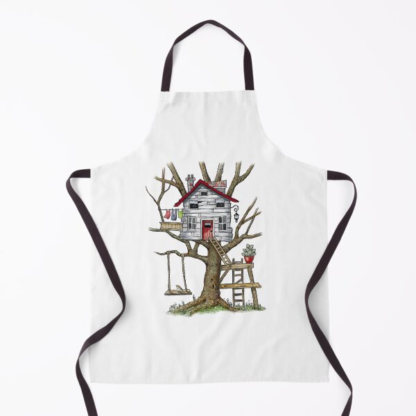 Item preview, Crooked Tree House Whimsical Illustration, Freehand Art designed and sold by JoyfulWhimsy.