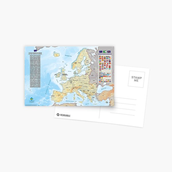 Aperçu de l'œuvre "United States of Europe" : Carte de l'Europe fédérale (version simple) créée et vendue par Multinatio.