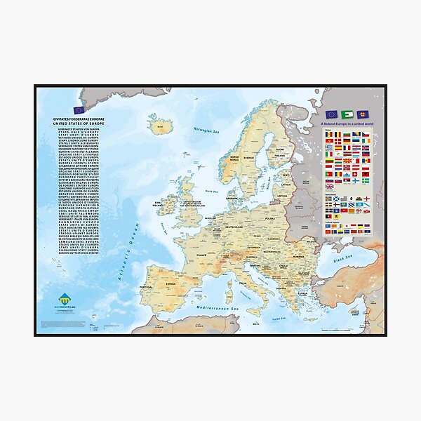 Item preview, "United States of Europe" : Carte de l'Europe fédérale (version simple) designed and sold by Multinatio.