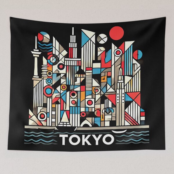 Item preview, Tokyo, Japan Cubism Art – Contemporary Travel Design designed and sold by OzzFrequency.