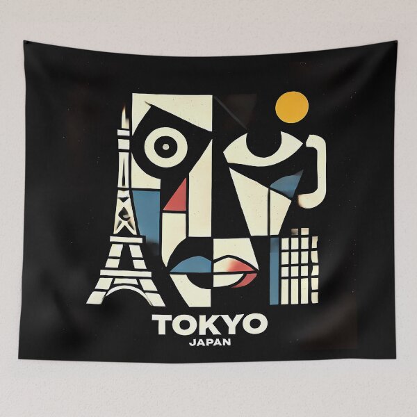 Item preview, Tokyo, Japan Cubism Art – Contemporary Travel Design designed and sold by OzzFrequency.