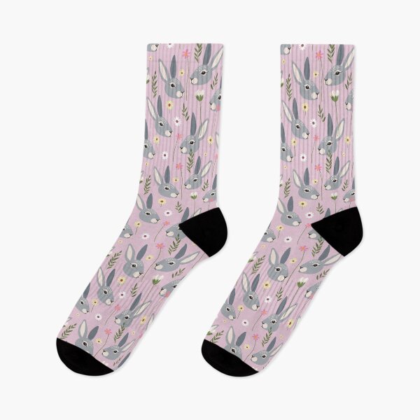 Item preview, seamless pattern with grey rabbit in colors designed and sold by Kosinskaya.