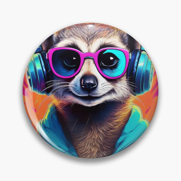Item preview, Meerkat in Headphones and Shades Synthwave  designed and sold by Boxing Kangaroo Retail Company.