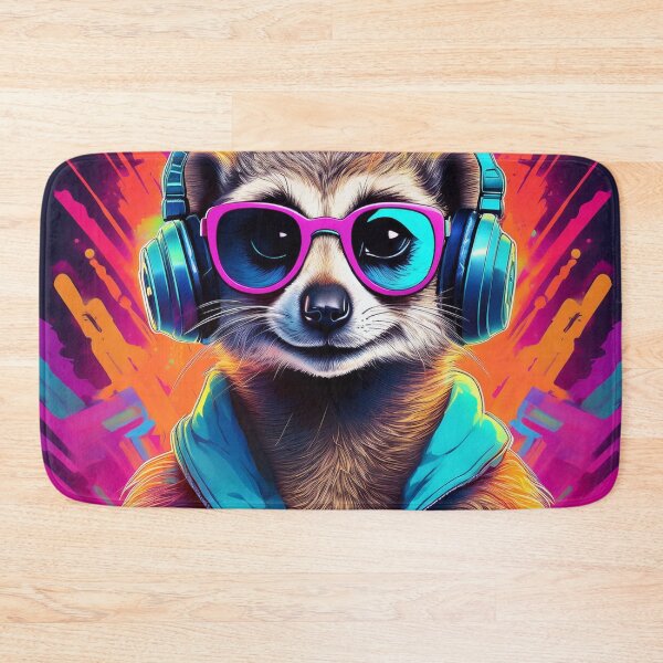 Item preview, Meerkat in Headphones and Shades Synthwave  designed and sold by Boxing Kangaroo Retail Company.