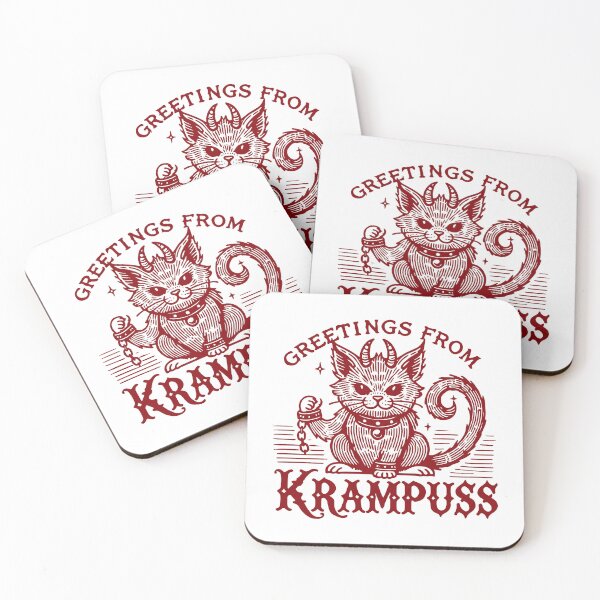 Item preview, Greetings From The Krampuss Kitten Funny Krampus designed and sold by LuminOrb.