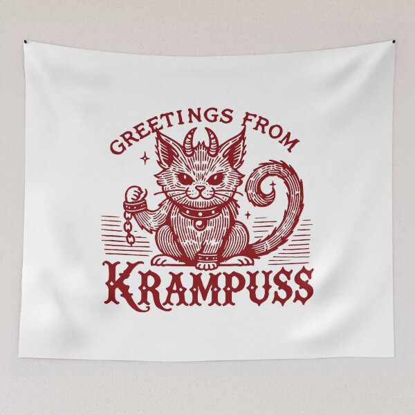 Item preview, Greetings From The Krampuss Kitten Funny Krampus designed and sold by LuminOrb.