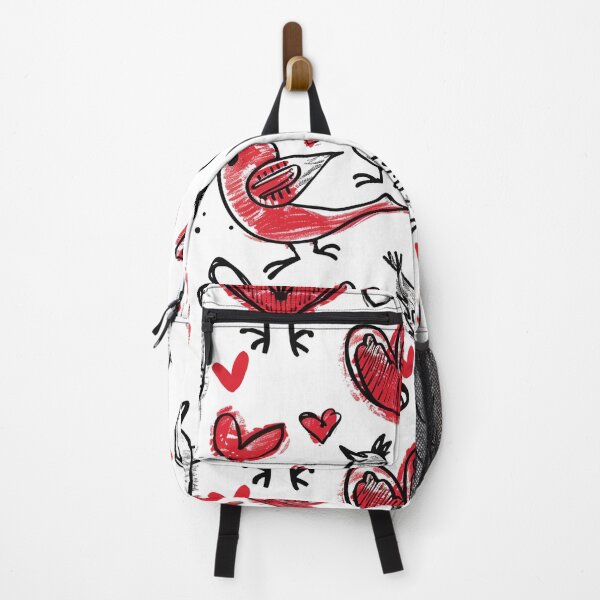 Item preview, Gray and Red Doves with Valentine Doodle Hearts designed and sold by CleanDecor.