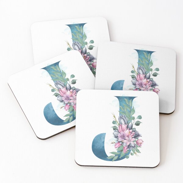 Item preview,  Letter J Initial Or Monogram With Watercolor Flowers Photographic Print designed and sold by KreativniUm.