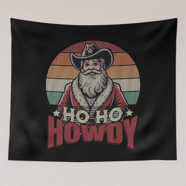 Item preview, Christmas Western Santa Ho Ho Howdy designed and sold by LuminOrb.