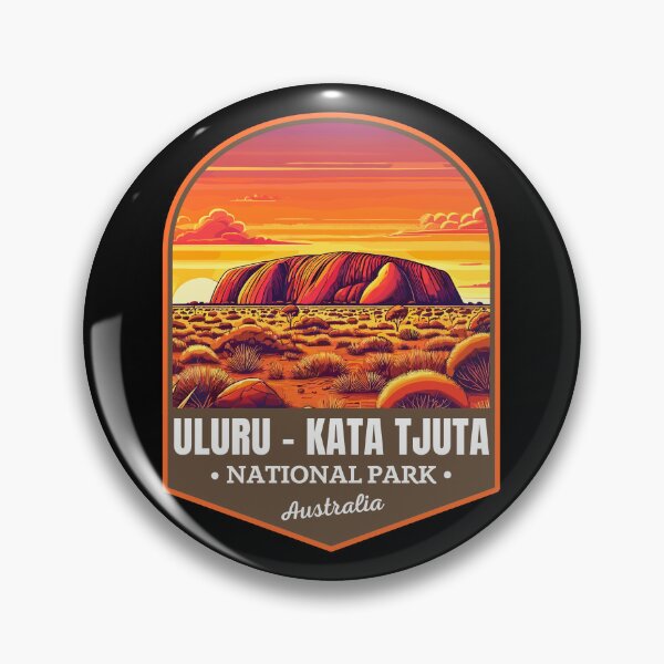 Item preview, Uluru-Kata Tjuta National Park in Australia Retro Travel Art Emblem designed and sold by MaateoDesign.