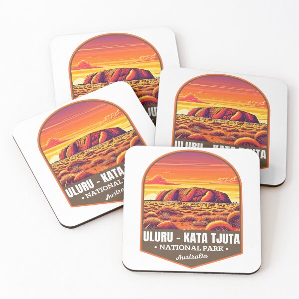 Item preview, Uluru-Kata Tjuta National Park in Australia Retro Travel Art Emblem designed and sold by MaateoDesign.
