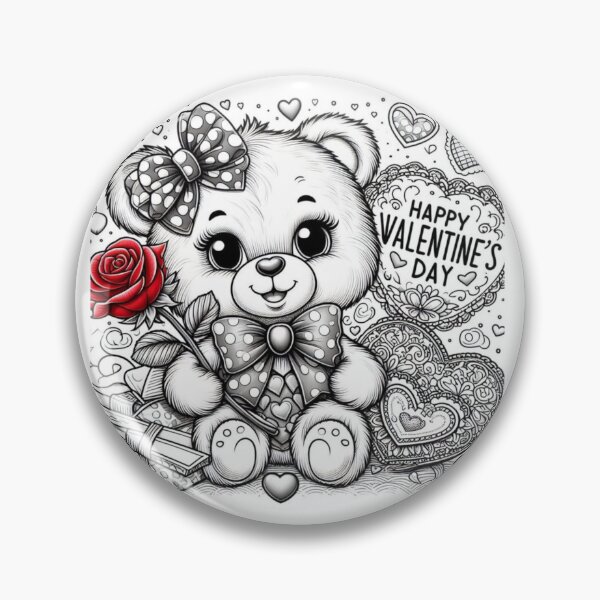 Item preview, Adorable Teddy Bear Valentine's Day Coloring Page designed and sold by Colorten.