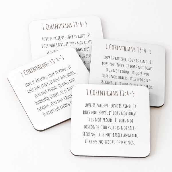 Item preview, 1 Corinthians 13:4-5 Christian Bible Verse Art designed and sold by Our Bible Journey.