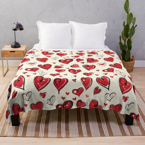 Item preview, Red, Pink, and White Hearts with Black Outline designed and sold by CleanDecor.