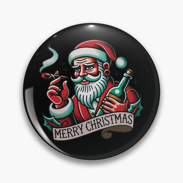Item preview, Tattoo Style Merry Christmas Santa Vibe designed and sold by LuminOrb.